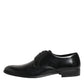 Black Calfskin Leather Derby Dress Shoes