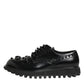 Black Leather Studded Men Formal Derby  Shoes