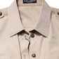Beige Collared Long Sleeve Cotton Shirt Top
