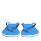 Blue White Logo Beachwear Flats Slipper Shoes