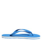 Blue White Logo Beachwear Flats Slipper Shoes