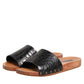Black Brown Leather Slides Sandals Shoes