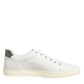 White Leather Heart Embellished Sneakers Shoes