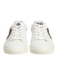 White Leather Heart Embellished Sneakers Shoes
