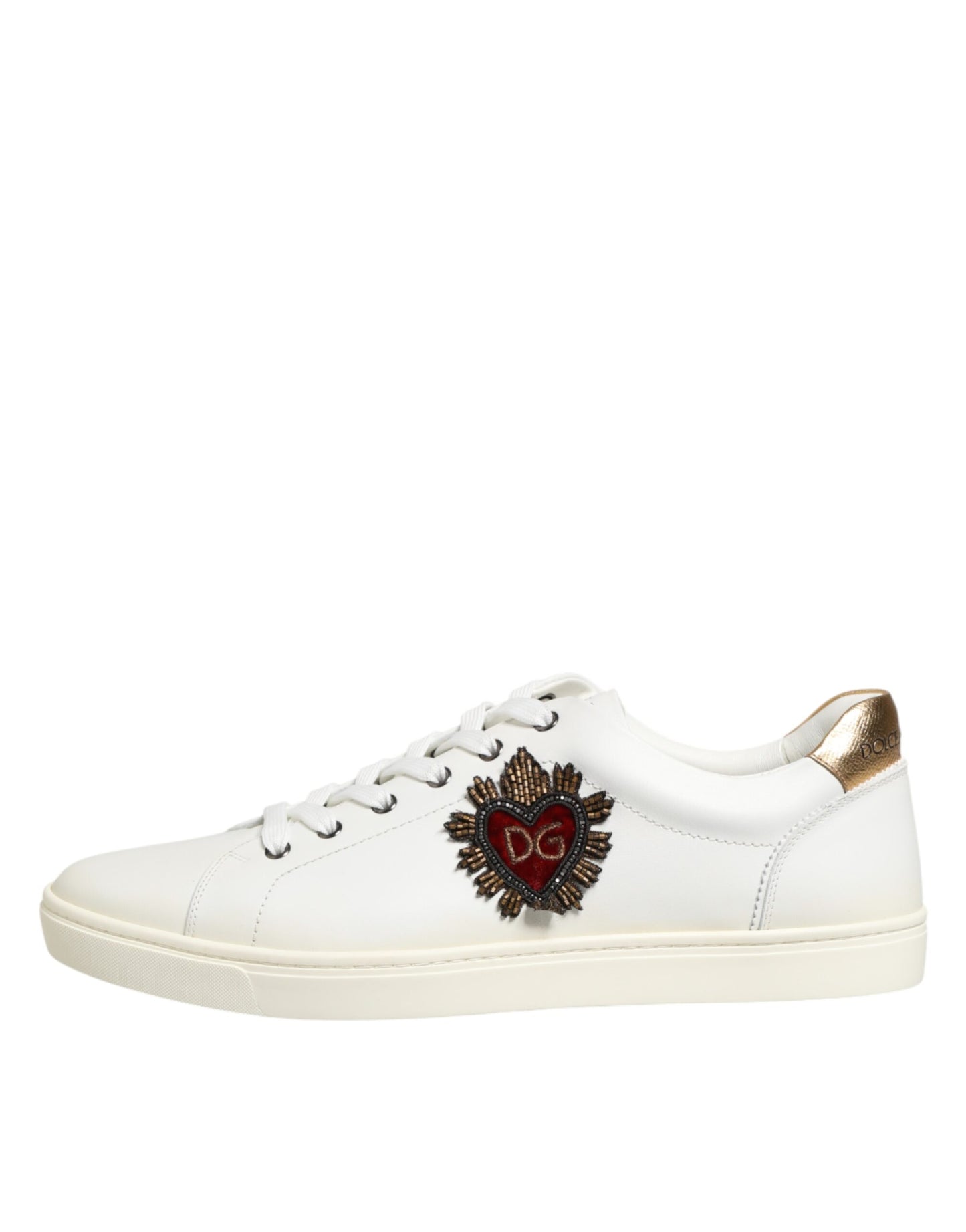 White Heart Embellished Sneakers Shoes