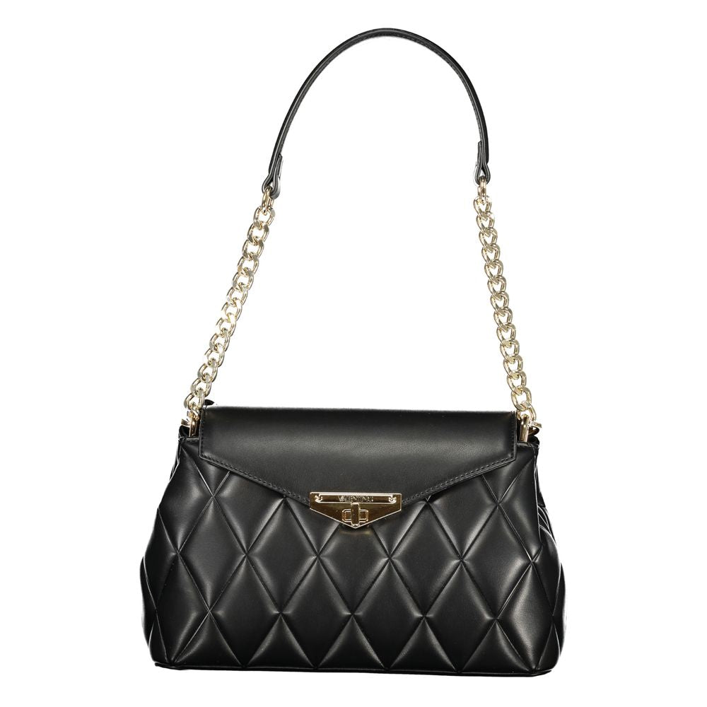 Black Polyurethane Women Shoulder Bag