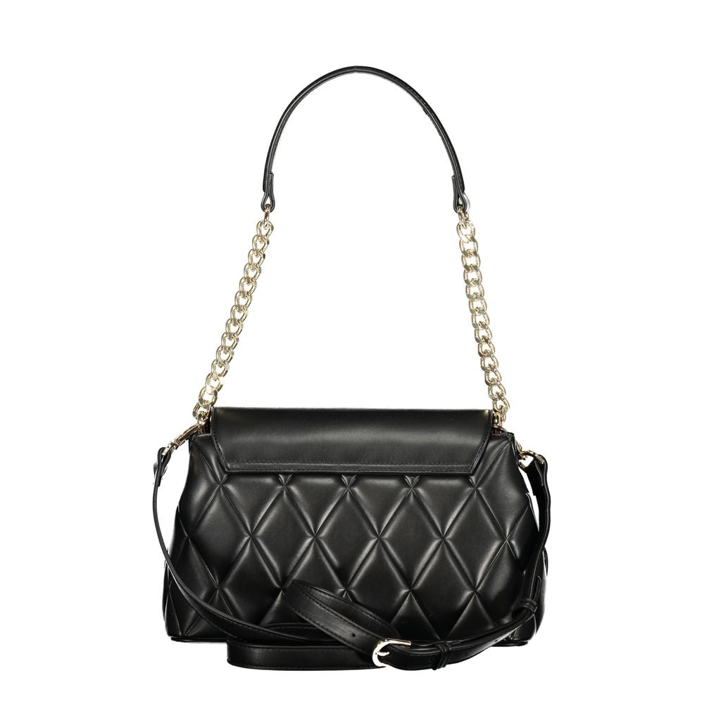 Black Polyurethane Women Shoulder Bag