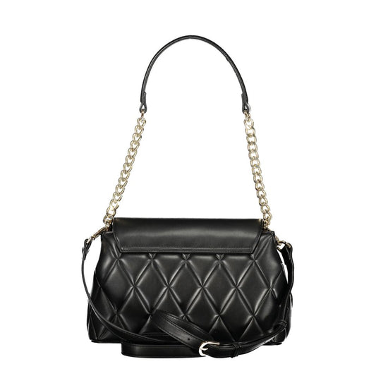 Black Polyurethane Women Shoulder Bag