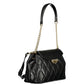Black Polyurethane Women Shoulder Bag