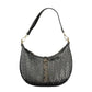 Black Polyurethane Women Shoulder Bag