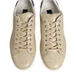 Beige London Low Top Leather Sneakers Shoes