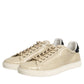 Beige London Low Top Leather Sneakers Shoes