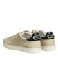 Beige London Low Top Leather Sneakers Shoes