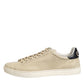 Beige London Low Top Leather Sneakers Shoes