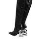 Black Leather DG Logo Knee High Boots Shoes