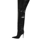 Black Leather Stiletto Knee High Boots Shoes