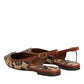 Brown Leopard Slingback Flats Sandals Shoes