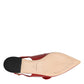 Red Leather Slingback Flats Sandals Shoes