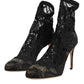 Black Stretch Socks Taormina Lace Boot Shoes