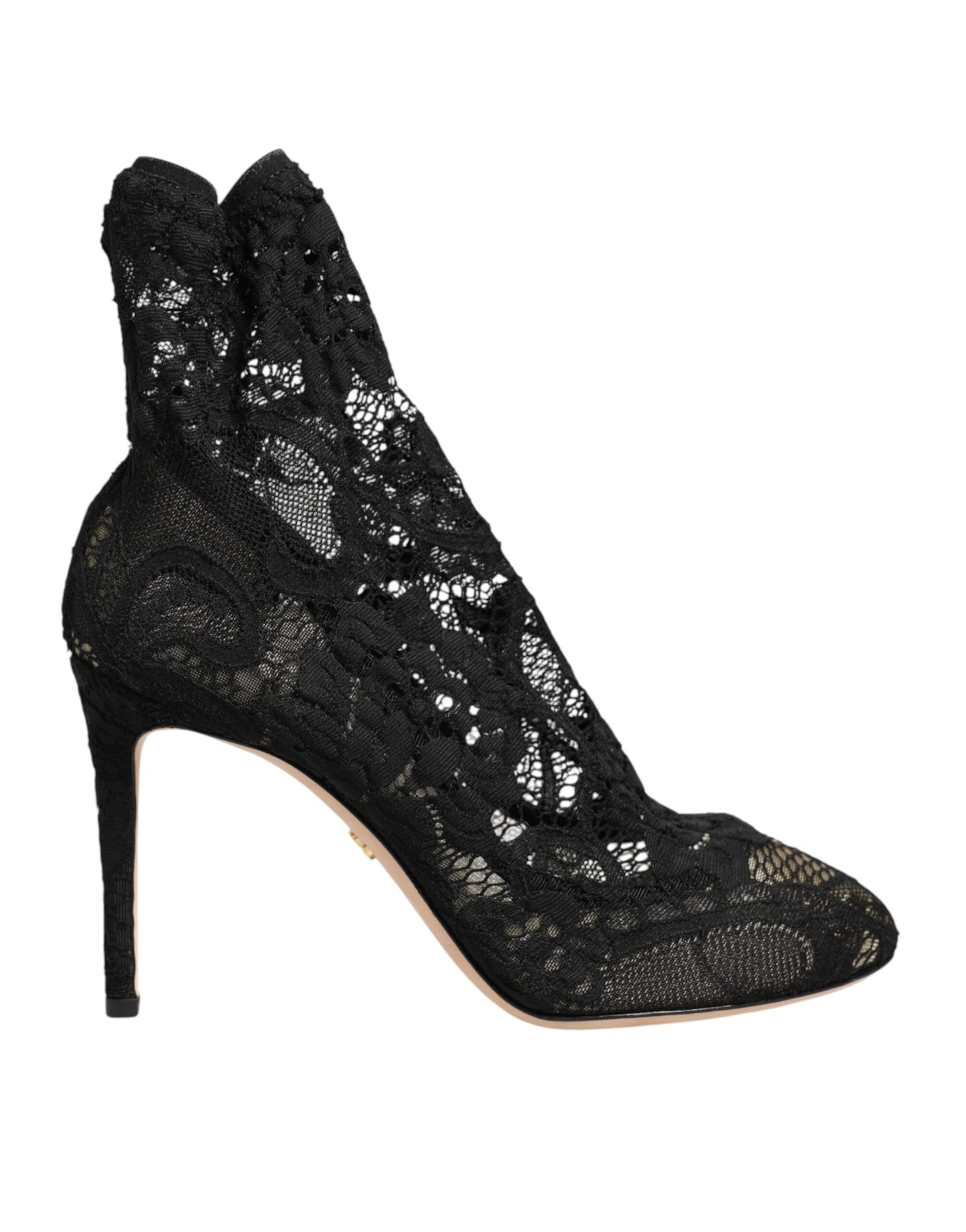 Black Stretch Socks Taormina Lace Boot Shoes