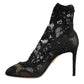 Black Stretch Socks Taormina Lace Boot Shoes