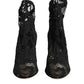 Black Stretch Socks Taormina Lace Boot Shoes