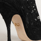 Black Taormina Lace Socks Pumps Boots Shoes