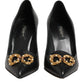 Black Leather DG Amore Heels Pumps Shoes