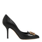 Black Leather DG Amore Heels Pumps Shoes
