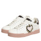 White Leather Sacred Heart Sneakers Shoes
