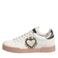 White Leather Sacred Heart Sneakers Shoes