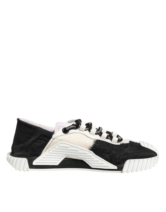 White Black Leather NS1 Sneakers Shoes