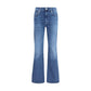Blue Cotton Flared Jeans