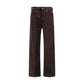 Brown Cotton Straight-Leg Jeans