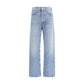 Light Blue Cotton Relaxed Fit Jeans