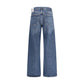 Blue Cotton Straight-Leg Jeans