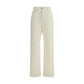 White Cotton Casual Pants
