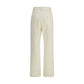 White Cotton Casual Pants