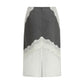 Gray Polyester Midi Skirt