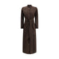 Brown Silk Casual Dress