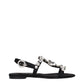 Black Satin Flat Sandals