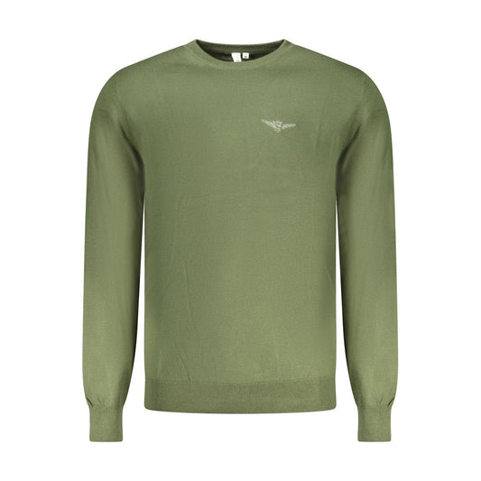 Green Cotton Men Sweater