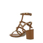 Brown Calfskin Strap-On Sandals
