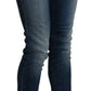 Cotton Blue Washed Low Waist Skinny Cropped Jeans