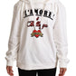 White L'Amore Hooded Pullover Sweater