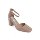 Beige Artificial Leather High Heel Pumps