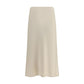 Cream Acetate Midi Skirt