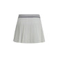 White Polyester Mini Skirt