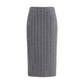 Gray Polyester Midi Skirt