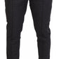 Gray Striped Wool Skinny Trouser Pants
